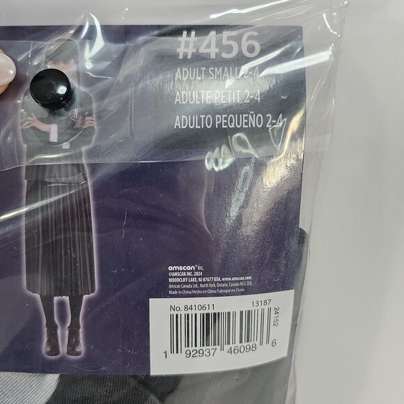 Wednesday Addams Adult Size S (2-4)  Halloween Costume (Dress & Blazer) & Wig - Picture 5 of 8